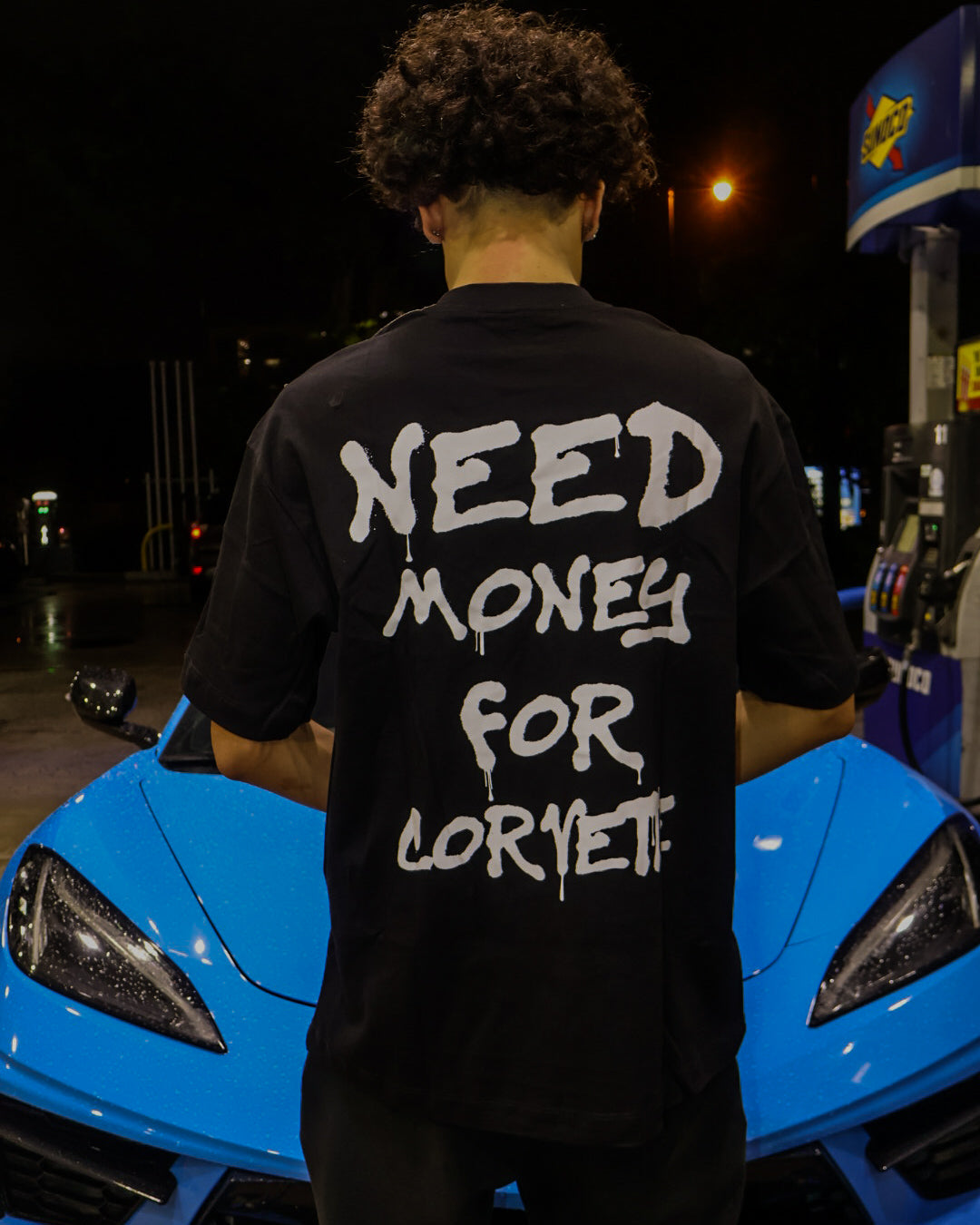 BLACK T-SHIRT – NEED MONEY FOR CORVETTE COLLECTION
